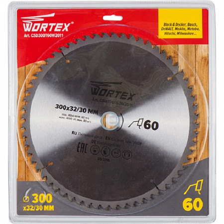 Диск пильный Wortex 300х32/3 см 60 зубьев CSD300T60W2011