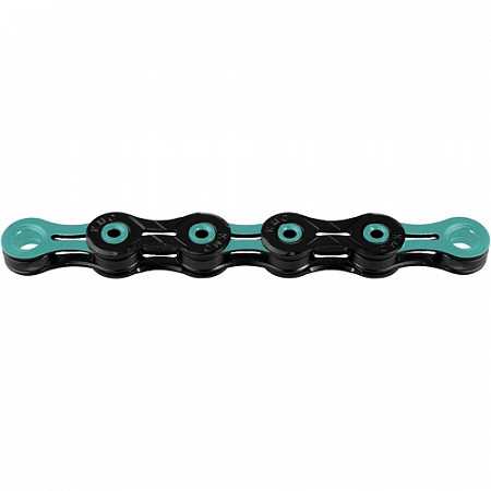 Велоцепь KMC DLC X11SL, 11 скоростей, 116L, black-turquoise BXSL11BG