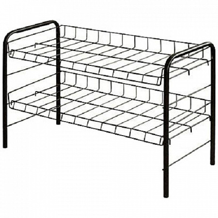 Этажерка для обуви Nika (2 полки, 4 уровня в прихожую) черная ЭТ3