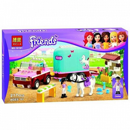 На картинке изображен Конструктор Bela 10161 Эмма и трейлер для её лошадки Конструктор Bela 10161 Эмма и трейлер для её лошадки