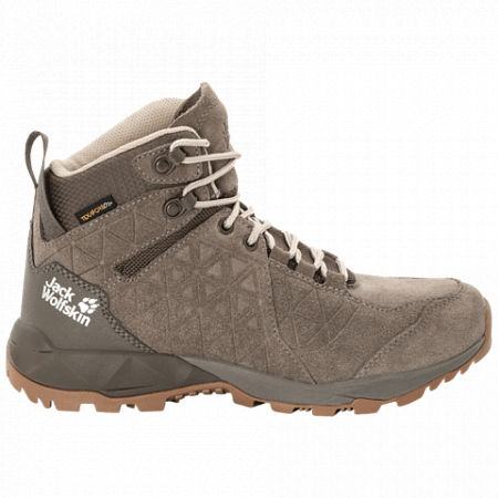 На картинке изображен Ботинки женские Jack Wolfskin Cascade Hike Lt Texapore Mid W beige / coconut brown Ботинки женские Jack Wolfskin Cascade Hike Lt Texapore Mid W beige / coconut brown
