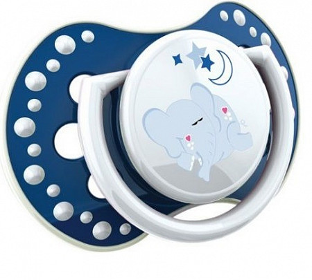 Пустышка силиконовая LOVI Night&Day симметричной формы, динамическая, 0-3 мес., 2 шт. (22/809boy)