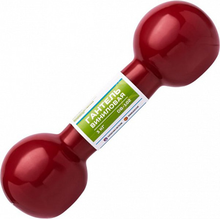 Гантель виниловая Starfit DB-102 3 кг dark red