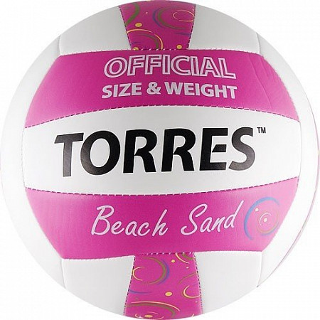 Мяч для пляжного волейбола Torres Beach Sand Pink V30085B white/pink