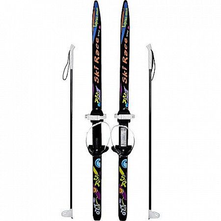 Лыжи подростковые Тяни-толкай Ski Race с палками (120/95) black