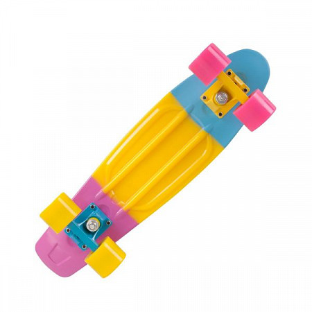 Penny board (пенни борд) RGX PNB-05 22" Pink/Yellow/Blue