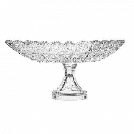 Блюдо стеклянное на ножке Sakura прямоугольное 340х210 мм Mey-ji 741012W/1