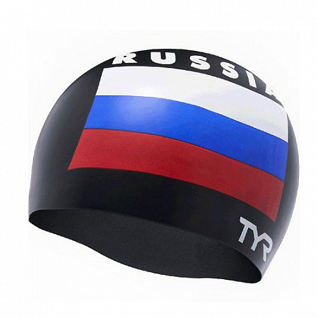 Шапочка для плавания TYR Russia Silicone Swim Cap LCSRUS/001 Black