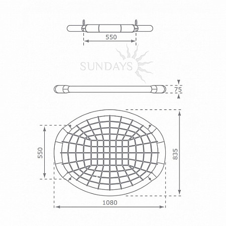 Качели-гнездо Little Panda Oval black/blue