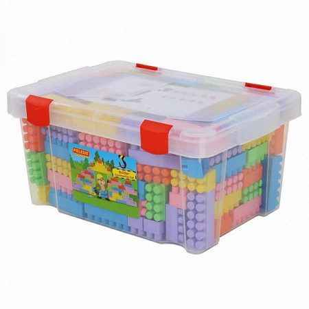 Конструктор Полесье Строитель 174 элемента в контейнере 50557