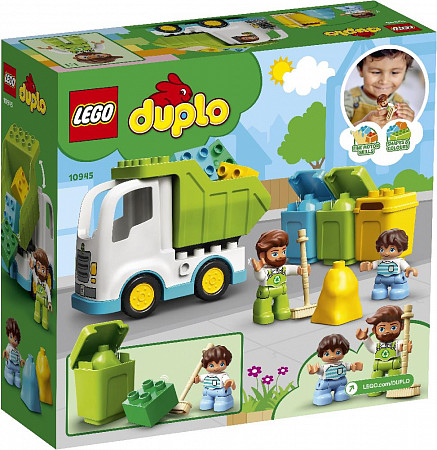 Конструктор LEGO Duplo Мусоровоз и контейнеры для раздельного сбора мусора 10945