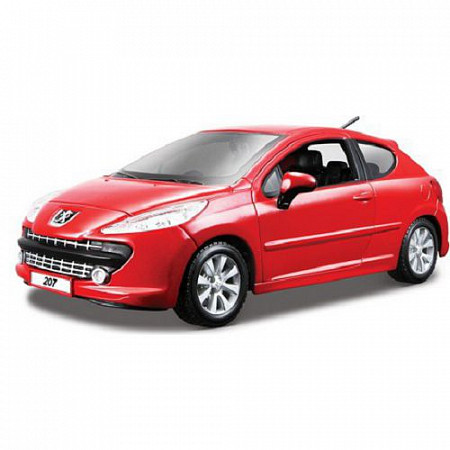 Модель автомобиля Bburago 1:24 Peugeot 207 (18-22102) red