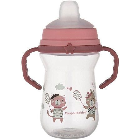 Поильник обучающий Canpol babies Bonjour Paris с силиконовым носиком 250 мл 6+  (56/613_pin) pink