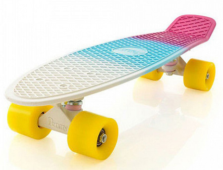 На картинке изображен Лонгборд Penny Nickel Fades white/blue/purple Лонгборд Penny Nickel Fades white/blue/purple