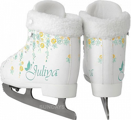 На картинке изображен Коньки фигурные Sundays Juliya PW-231D-1I white\blue\yellow Коньки фигурные Sundays Juliya PW-231D-1I white\blue\yellow
