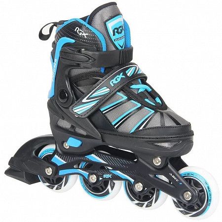 На картинке изображен Роликовые коньки раздвижные RGX Enigma blue Роликовые коньки раздвижные RGX Enigma blue