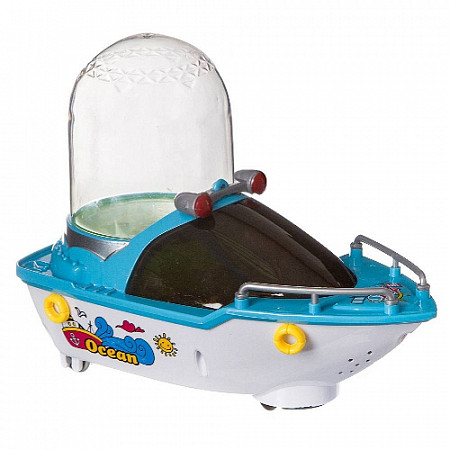 На картинке изображен Игрушка пластмассовая на батарейках пароход с 3D фонтаном ND088 Игрушка пластмассовая на батарейках пароход с 3D фонтаном ND088