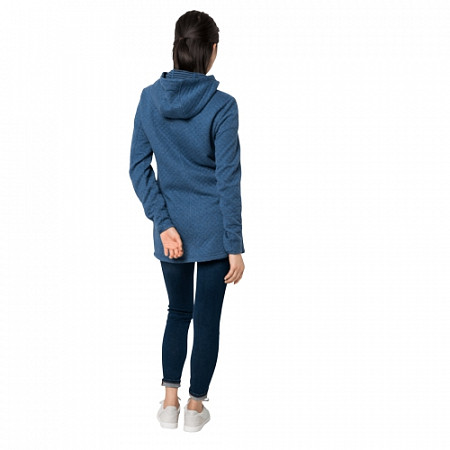 На картинке изображен Пальто женское Jack Wolfskin Mila Hooded Jacket W ocean wave Пальто женское Jack Wolfskin Mila Hooded Jacket W ocean wave
