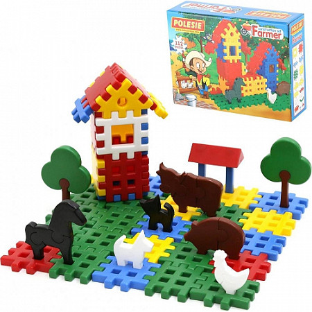 Конструктор Полесье Фермер 112 элементов в коробке 4864