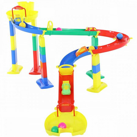 На картинке изображен Горка для шариков вертушки Полесье набор №3 52902 Горка для шариков вертушки Полесье набор №3 52902