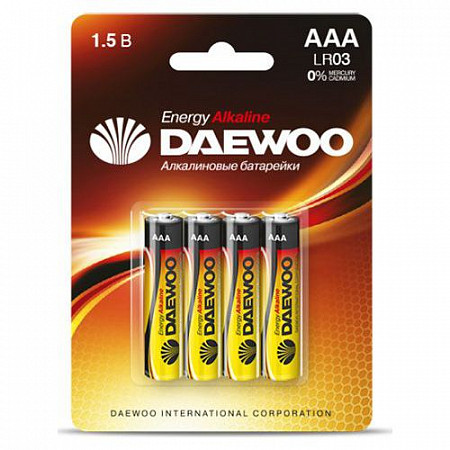 Батарейка Daewoo Alkaline AAA LR03 1,5V (4 штуки) 4690601030399