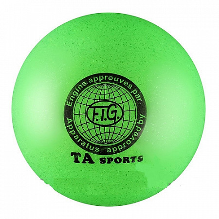 Мяч для художественной гимнастики Indigo d19 400 гр с блестками green
