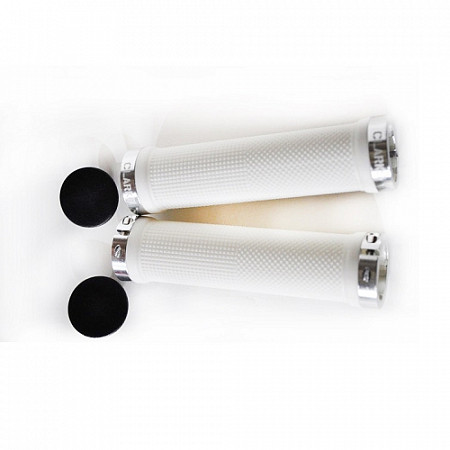 На картинке изображен Ручки руля Clark`s 130 мм CLO201 3-446 White/Silver Ручки руля Clark`s 130 мм CLO201 3-446 White/Silver