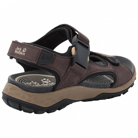 На картинке изображен Сандалии мужские Jack Wolfskin Rocky Path Lt Sandal M dark brown / black Сандалии мужские Jack Wolfskin Rocky Path Lt Sandal M dark brown / black