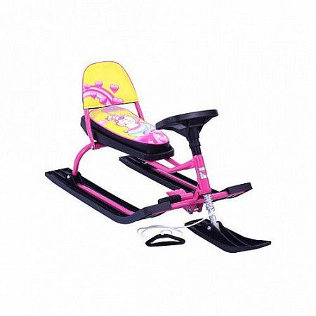 Снегокат 124 Барс Comfort Baby Friends Милаша со складной спинкой pink