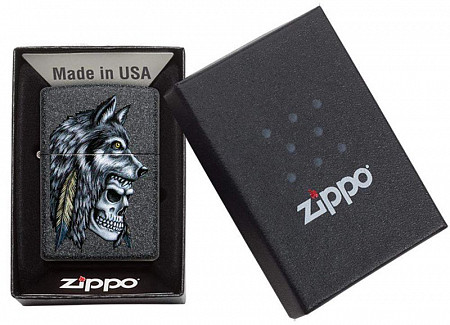 Зажигалка Zippo Wolf Skull Iron Stone 29863