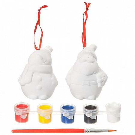 Набор Для Творчества Bondibon Елочные Украшения Дед Мороз и Снеговик ВВ1566