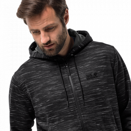 Джемпер мужский Jack Wolfskin Oceanside Hooded Jkt Men black