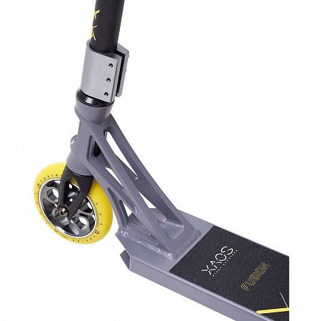 Самокат XAOS Fusion Yellow трюковый 120 мм