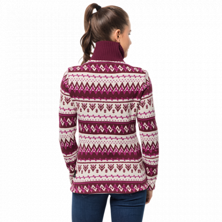 Джемпер женский Jack Wolfskin Nordic Jacket Women garnet red all over