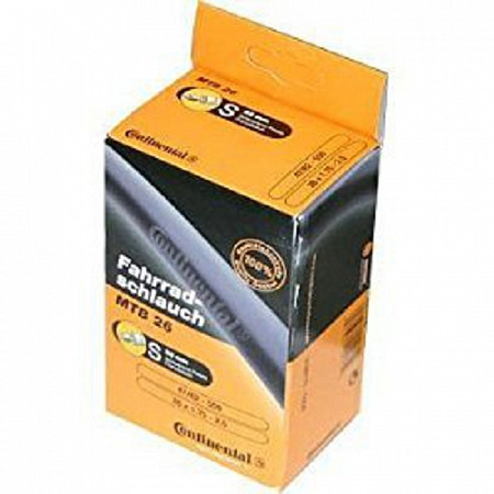 На картинке изображен Велокамера Continental MTB 26x1.75-2.5", 60 мм black, 01816710000 Велокамера Continental MTB 26x1.75-2.5", 60 мм black, 01816710000