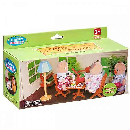 Игровой набор Happy Family 012-04B с фигуркой зверюшки, кухня
