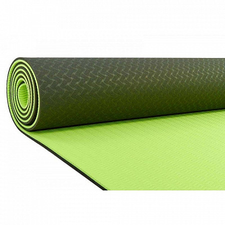 Коврик для йоги Zez Sport TPE-8006 green/black