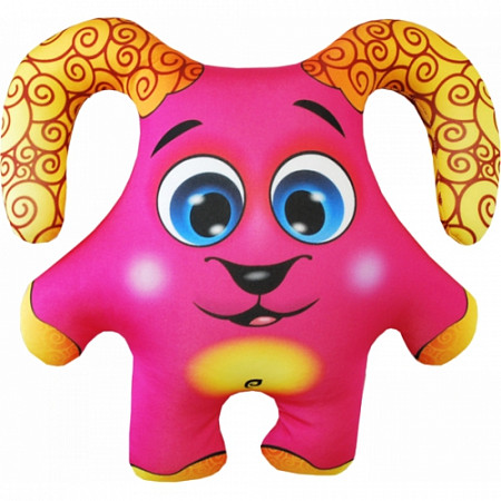 На картинке изображен Мягкая игрушка Мнушки Баран розовый Аи02жив15 Мягкая игрушка Мнушки Баран розовый Аи02жив15