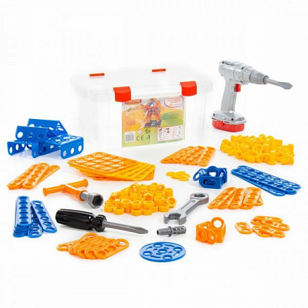 Набор конструктора Полесье Изобретатель Мельница №2 и шуруповёрт 196 шт 58126