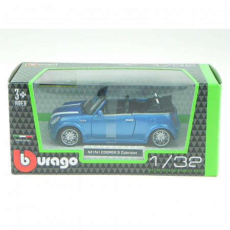 Коллекционная машина Bburago 1:32 MINI Cooper S Cabrio (18-43041) blue