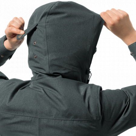 На картинке изображен Куртка женская Jack Wolfskin Coastal Range Parka greenish grey Куртка женская Jack Wolfskin Coastal Range Parka greenish grey