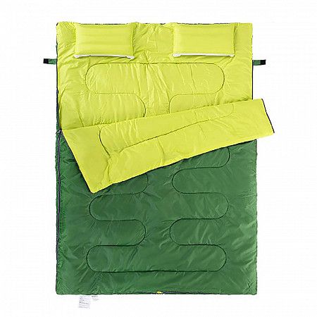 На картинке изображен Cпальный мешок Naturehike двойной с подушками green 185 SD15M030-J Cпальный мешок Naturehike двойной с подушками green 185 SD15M030-J