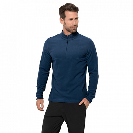 На картинке изображен Джемпер мужской Jack Wolfskin Arco Men indigo blue stripes Джемпер мужской Jack Wolfskin Arco Men indigo blue stripes