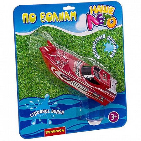 Катер пожарных Bondibon водомётный с брандспойтом "Наше Лето" M6505 red