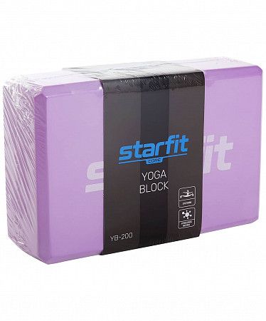 Блок для йоги  Starfit YB-200 EVA  22,5х15 см violet pastel