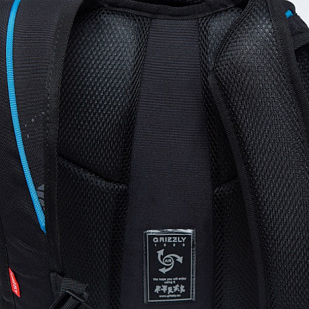 Рюкзак школьный GRIZZLY RU-138-1 /1 black/blue