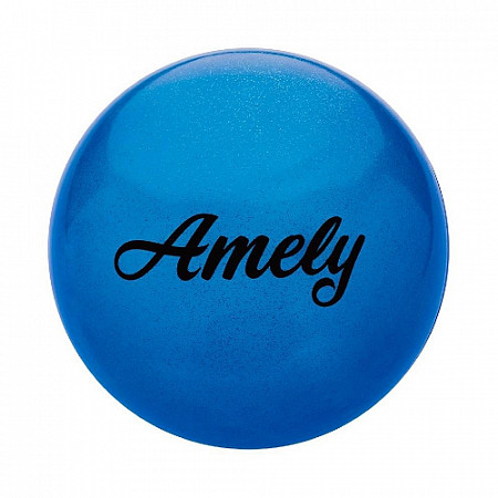 Мяч для художественной гимнастики Amely с блестками AGB-102 15 см blue