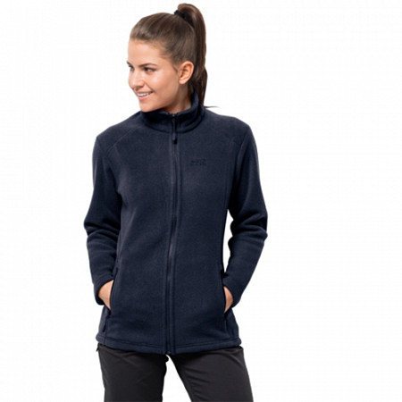 На картинке изображен Джемпер женский Jack Wolfskin Midnight Moon Women midnight blue Джемпер женский Jack Wolfskin Midnight Moon Women midnight blue
