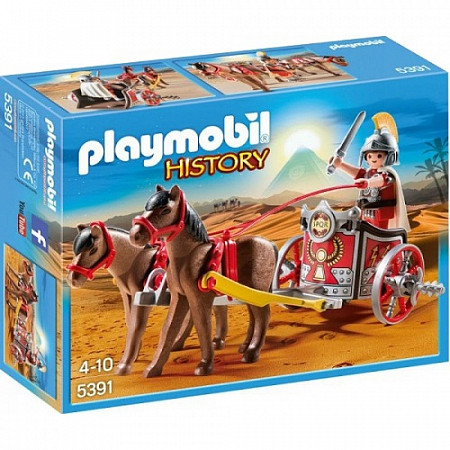 На картинке изображен Игрушка Playmobil Римляне и Египтяне: Римская Колесница 5391 Игрушка Playmobil Римляне и Египтяне: Римская Колесница 5391