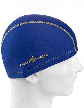 Шапочка для бассейна (плавания) взрослая Mad Wave Ergofit Lycra blue